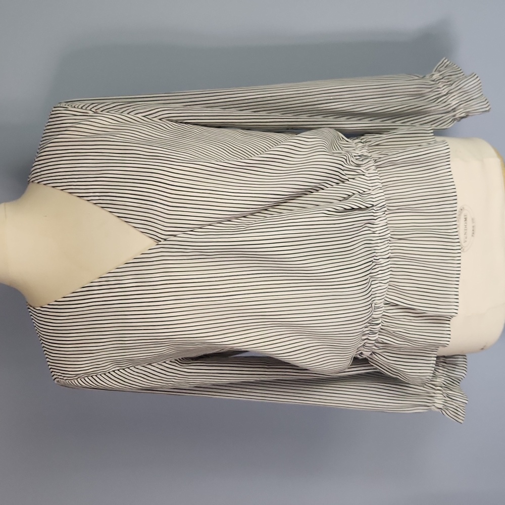 Loft striped peplum long sleeve blouse